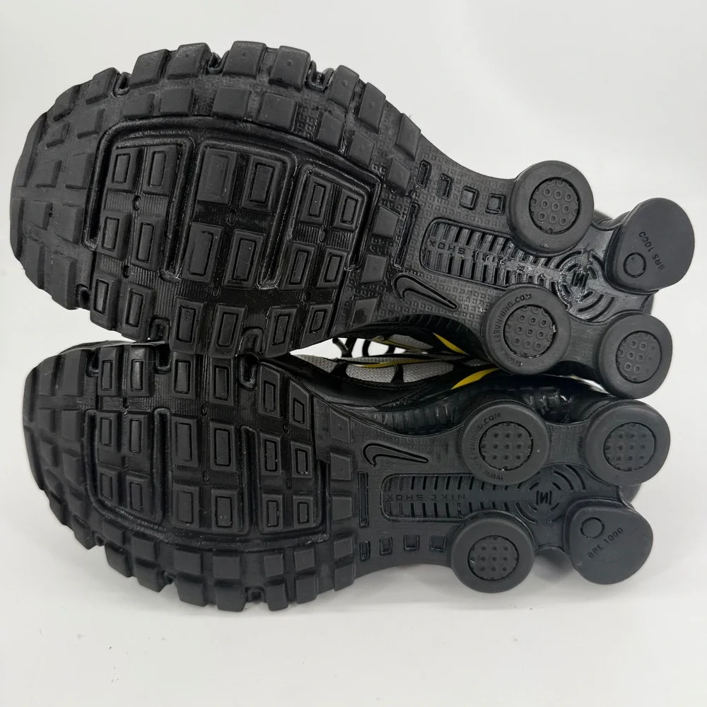 Nike Shox iD Mens Running Shoes Grey Black Yellow 326907-992 Size 8
